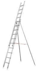 Siedra Obstbaumschiebeleiter mit ausziehbaren Stützen 2x14 Sprossen