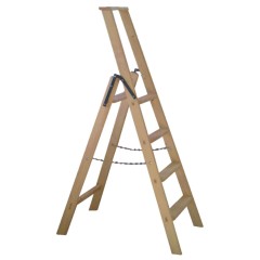 Holz Haushaltsleiter mit Ablage