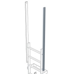 Zarges Ausstiegsholm gerade Stahl 60x25mm