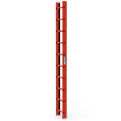 Zarges Dachleiter 10 Sprossen ziegelrot
