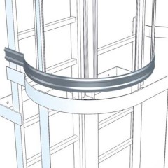 Zarges 3/4-Rückenschutzbügel für seitlichen Ausstieg Aluminium eloxiert ø 700mm