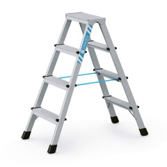 Zarges genietete Stehleiter eloxiert XLstep B 2x4 Stufen