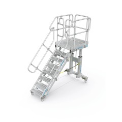 Zarges Plattformtreppe höhenverstellbar und fahrbar