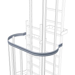 Zarges Rückenschutzbügel für versetzte Ausführung Aluminium exloxiert
