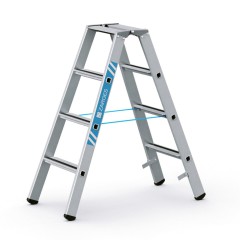 Zarges gebördelte Stehleiter, eloxiert Saferstep B 2x4 Stufen