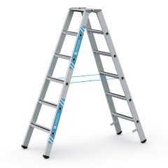 Zarges gebördelte Stehleiter, eloxiert Saferstep B 2x6 Stufen