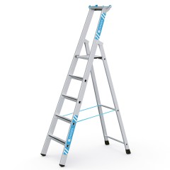 Zarges gebördelte Stehleiter Saferstep S eloxiert 5 Stufen