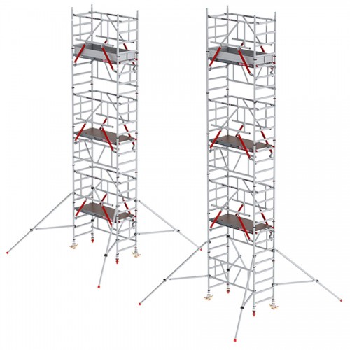 Altrex MiTower PLUS Fahrgerüst Safe-Quick®2 Geländer 1-Person-Aufbau Aluminium mit breiter mit Holz Plattform 0,75x1,72m 8,20m AH