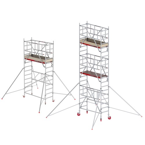 Altrex Fahrgerüst RS Tower 44-S POWER Aluminium mit Safe-Quick 2 Geländer und Holz-Plattform 0,75m schmaler Rahmen