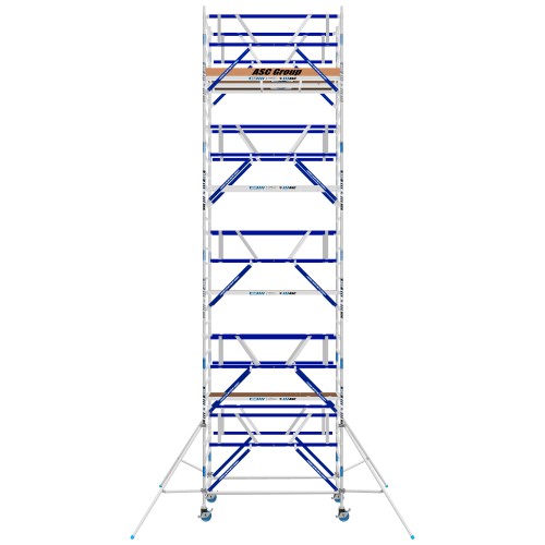 ASC Rollgerüst AGS Pro 190x135cm mit Carbon-Plattformen und doppelseitigem Geländer 10,3m Arbeitshöhe