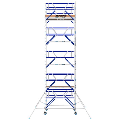 ASC Rollgerüst AGS Pro 250x135cm mit Carbon-Plattformen und doppelseitigem Geländer 10,3m Arbeitshöhe