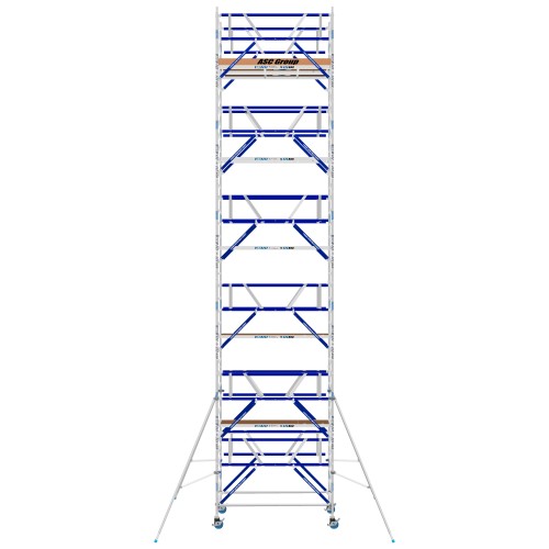 ASC Rollgerüst AGS Pro 250x135cm mit Carbon-Plattformen und doppelseitigem Geländer 12,3m Arbeitshöhe