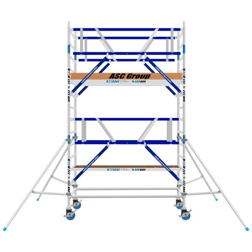 ASC Rollgerüst AGS Pro 305x135cm mit Carbon-Plattformen und doppelseitigem Geländer 5,3m Arbeitshöhe