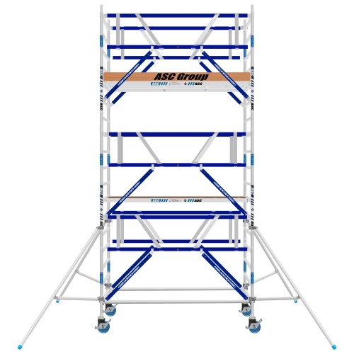 ASC Rollgerüst AGS Pro 305x135cm mit Carbon-Plattformen und doppelseitigem Geländer 6,3m Arbeitshöhe