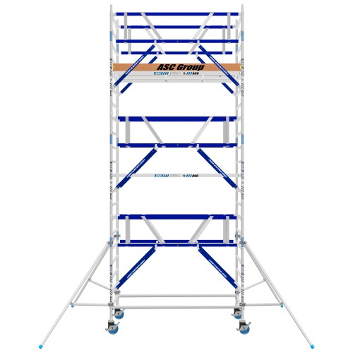 ASC Rollgerüst AGS Pro 190x75cm mit Carbon-Plattformen und doppelseitigem Geländer 7,3m Arbeitshöhe