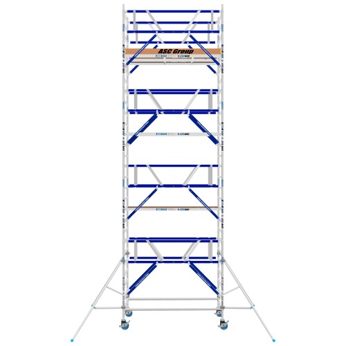 ASC Rollgerüst AGS Pro 305x135cm mit Carbon-Plattformen und doppelseitigem Geländer 9,3m Arbeitshöhe