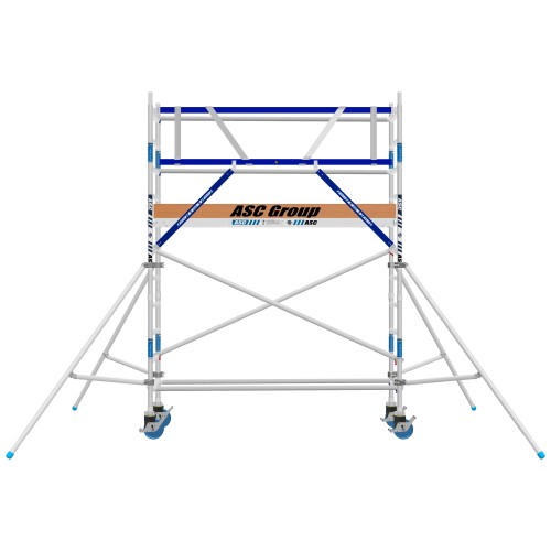 ASC Rollgerüst AGS Pro 250x75cm mit Carbon-Plattformen und einseitigem Geländer 4,3m Arbeitshöhe