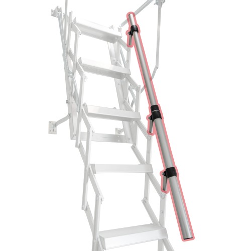 Dolle Teleskophandlauf als Mehrpreis für clickFIX® vario mit 12-14 Stufen ab Rohbaumaß 120cm