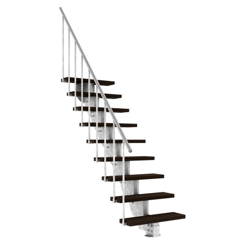 Dolle Außentreppe Gardenstep 80cm breit 9 Stufen Trimax dunkelbraun 166,5-202,5cm Steigungshöhe mit Geländer