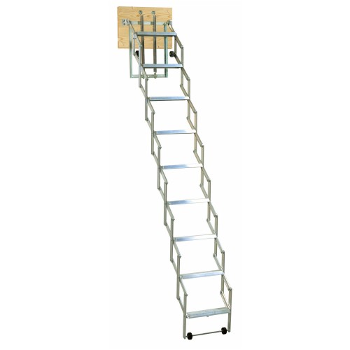 Dolle alu-fix Bodentreppe Scherentreppe mit 11 Stufen und Stirnbrett 273-300cm Raumhöhe