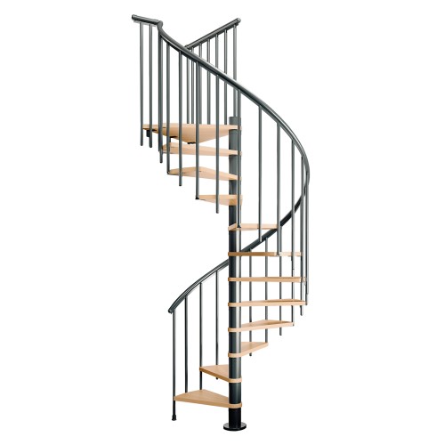 Dolle Spindeltreppe Montreal Buche/anthrazit 252-282cm Geschosshöhe Ø140cm