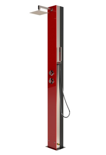 Eichenwald Modell 70 Solar Garten Glasdusche Saba Rot