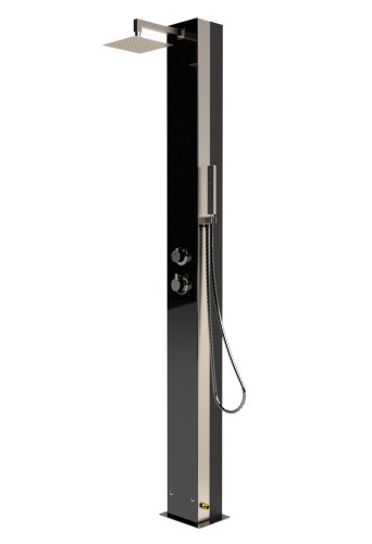 Eichenwald Modell 70 Solar Garten Glasdusche Kuba Schwarz