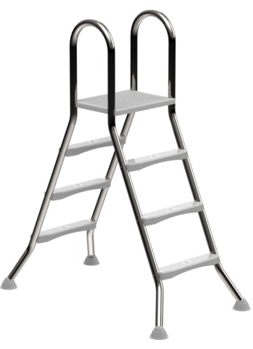 Eichenwald Poolleiter Modell 57 Hochbeckenleiter freistehend Beckenhöhe 1,00m/1,00m 3/3-Stufen