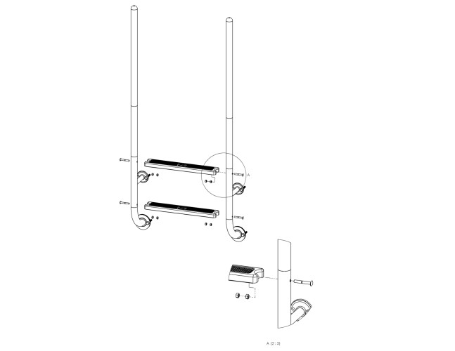 Eichenwald Poolleiter Modell 23 Roma mit einschraubbaren Griffstangen Beckentiefe 780mm 2 Stufen