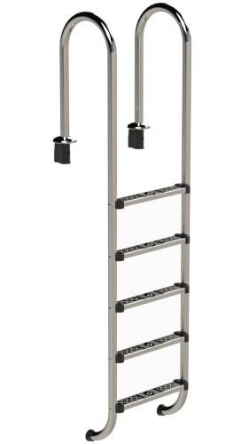 Eichenwald Poolleiter Modell 55 Tiefbeckenleiter enge Ausladung Leiterlänge 1489mm 5 Stufen