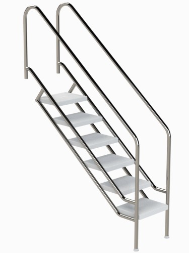 Eichenwald Pooltreppe Modell 08.1 Miami Beckentiefe 1599mm Ausladung 1538mm 6 ABS-Stufen