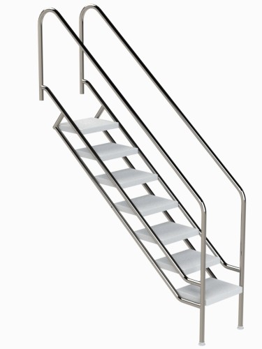 Eichenwald Pooltreppe Modell 08.1 Miami Beckentiefe 1799mm Ausladung 1838mm 7 ABS-Stufen