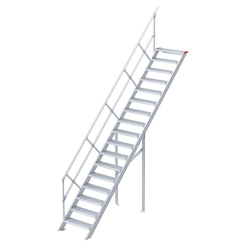 Euroline 510 Treppe 45° 1000mm Stufenbreite 17 Stufen Alu gerieft