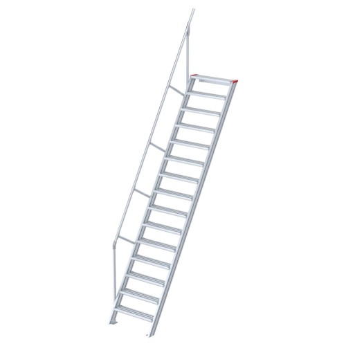 Euroline 510 Treppe 60° 600mm Stufenbreite 15 Stufen Alu gerieft