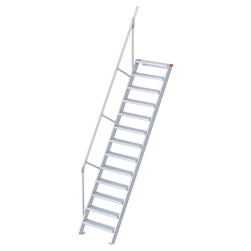 Euroline 510 Treppe 60° 800mm Stufenbreite 13 Stufen Alu gerieft