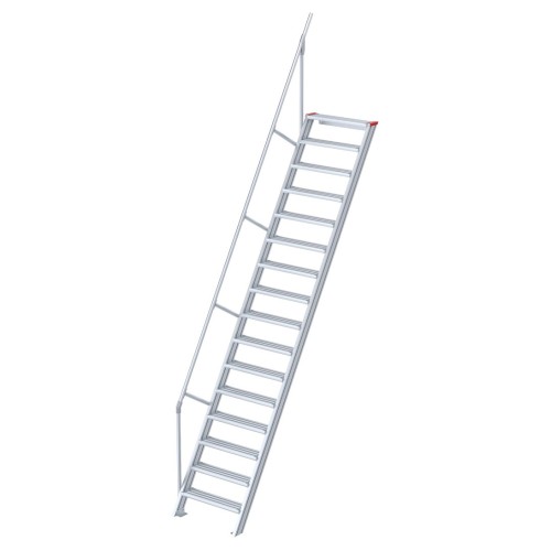 Euroline 510 Treppe 60° 800mm Stufenbreite 16 Stufen Alu gerieft