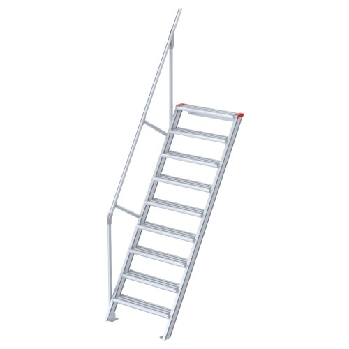 Euroline 510 Treppe 60° 1000mm Stufenbreite 9 Stufen Alu gerieft