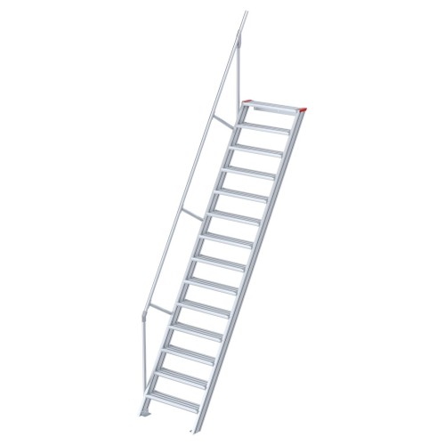 Euroline 510 Treppe 60° 1000mm Stufenbreite 14 Stufen Alu gerieft