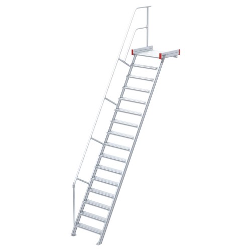 Euroline 511 Podesttreppe 60° 800mm Stufenbreite 14 Stufen Alu gerieft