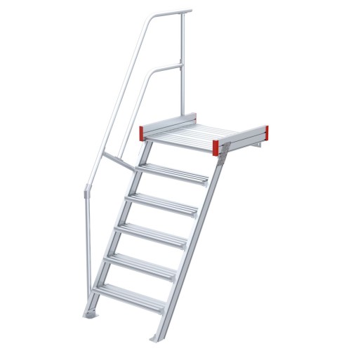 Euroline 511 Podesttreppe 60° 1000mm Stufenbreite 6 Stufen Alu gerieft