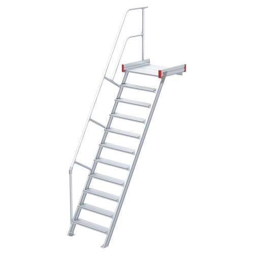 Euroline 511 Podesttreppe 60° 1000mm Stufenbreite 11 Stufen Alu gerieft