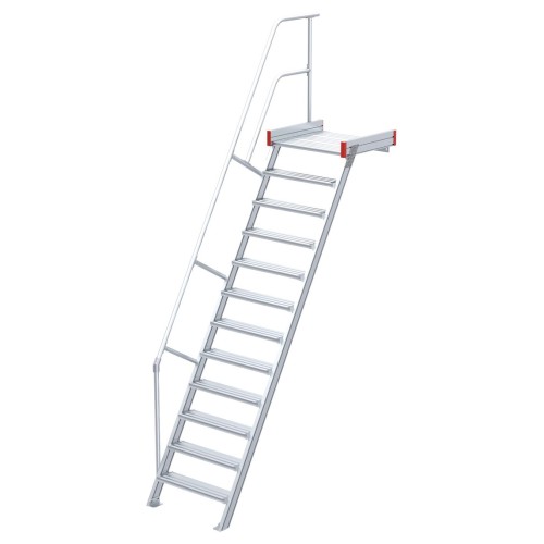 Euroline 511 Podesttreppe 60° 1000mm Stufenbreite 12 Stufen Alu gerieft