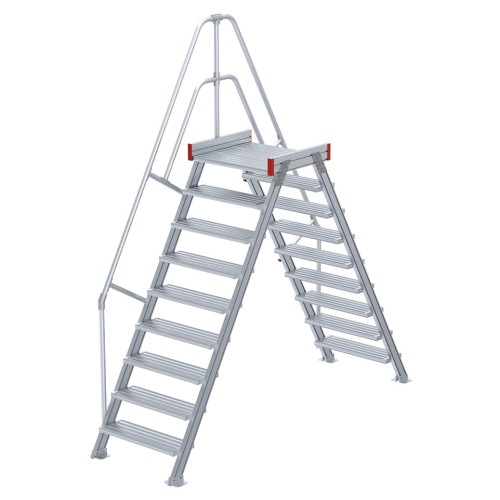 Euroline 512 Übergang 60° 800mm Stufenbreite 2x9 Stufen Alu gerieft