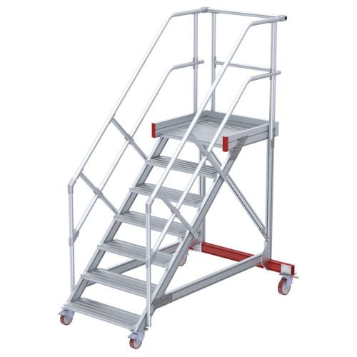 Euroline 513 Wartungsbühne 45° 600mm Stufenbreite 7 Stufen Alu gerieft
