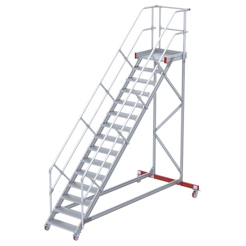Euroline 513 Wartungsbühne 45° 600mm Stufenbreite 15 Stufen Alu gerieft