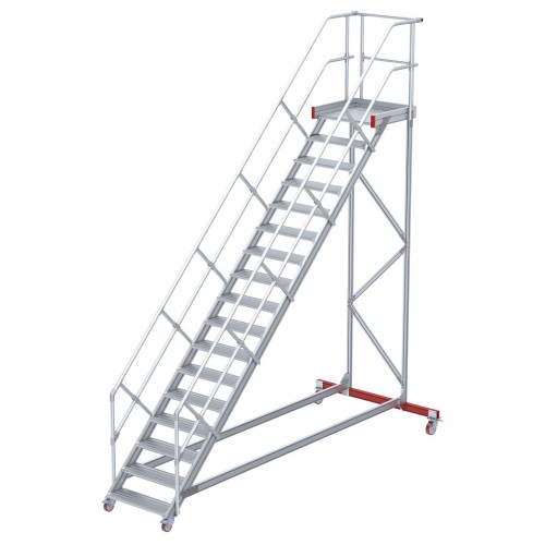 Euroline 513 Wartungsbühne 45° 600mm Stufenbreite 17 Stufen Alu gerieft