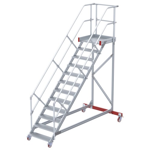 Euroline 513 Wartungsbühne 45° 800mm Stufenbreite 12 Stufen Alu gerieft