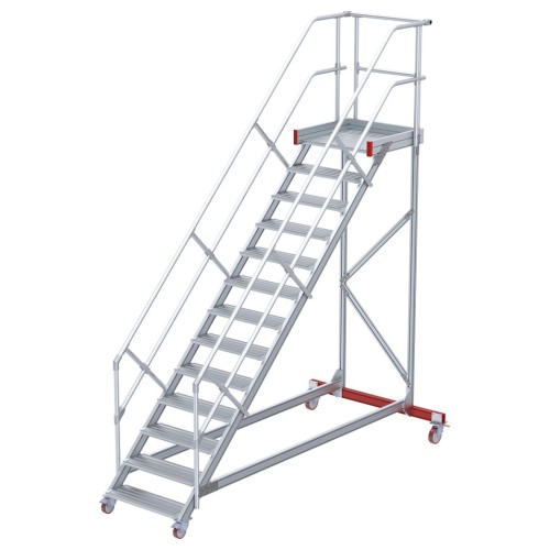 Euroline 513 Wartungsbühne 45° 1000mm Stufenbreite 13 Stufen Alu gerieft