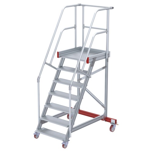 Euroline 513 Wartungsbühne 60° 1000mm Stufenbreite 7 Stufen Alu gerieft