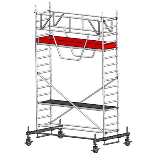 Euroline Gerüst 9513 mit Sicherheitsaufbau und Fahrbalken verschiebbar 5,50m AH